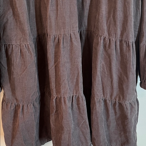 Velvet Heart NWT Women's Brown Gray Long Sleeve Tiered corduroy Dress size Small - Picture 12 of 12